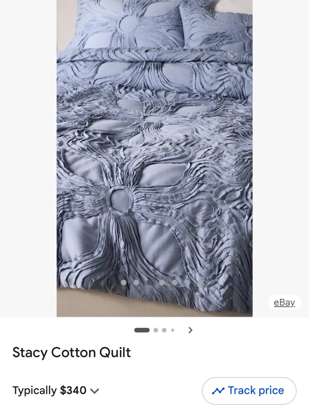 Anthropologie Cotton Quilt - Light Blue